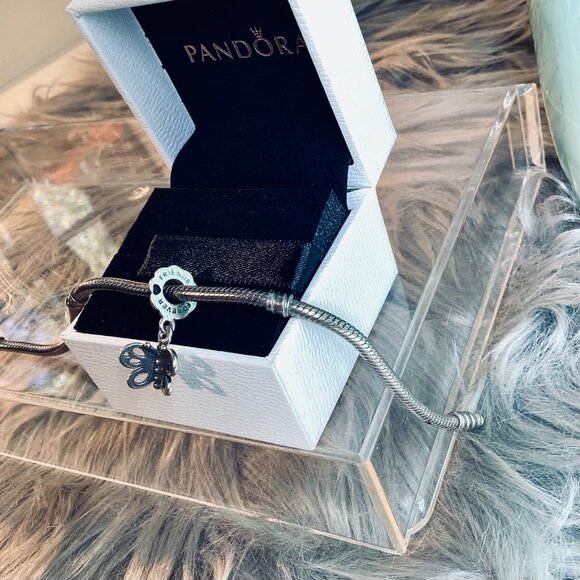 Retired Pandora Friends Forever Butterfly Dangle Charm Sterling Silver 790531 - Picture 3 of 5